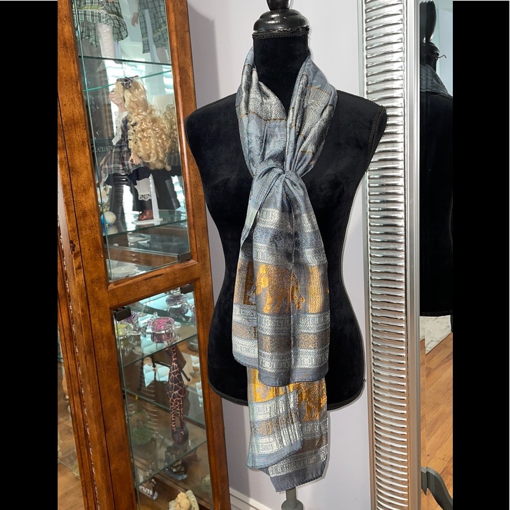 Beautiful silk elephant print scarf